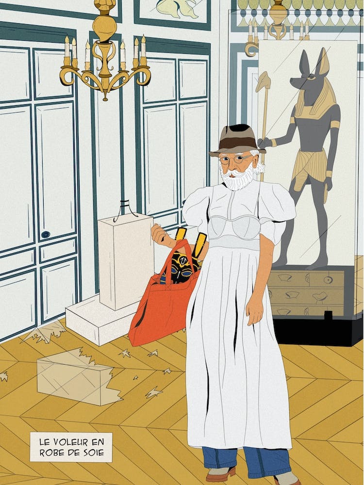 Voleur dans un musée égyptien