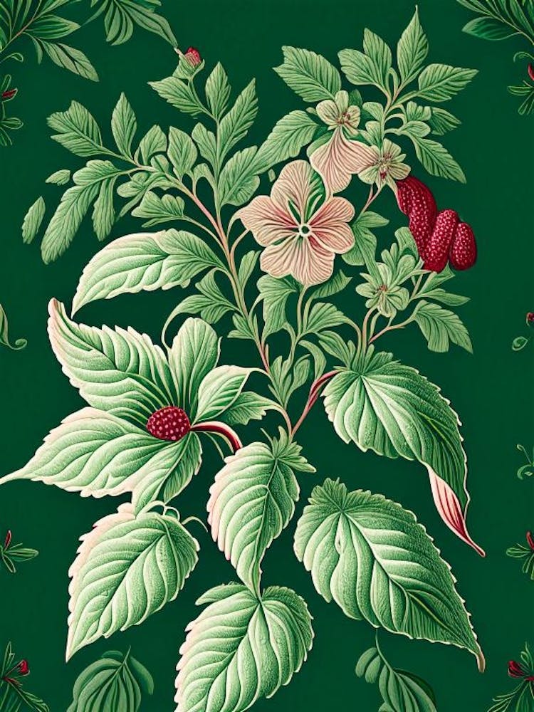 Pfefferminze 1 Blumen Botanisches Vintage Poster Blume