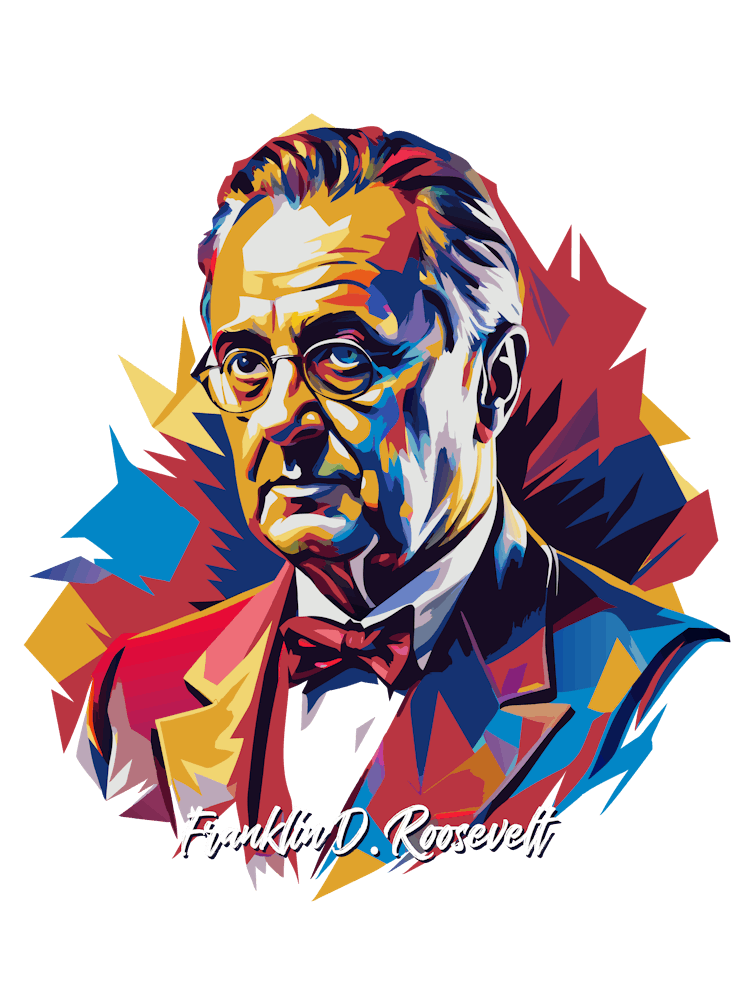 Franklin D Rosevelt 1 Portrait WPAP Pop Art