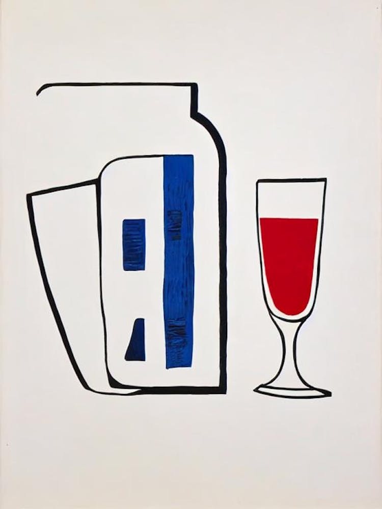 Blood And Sand Picasso Line Drawing Cocktail Poster