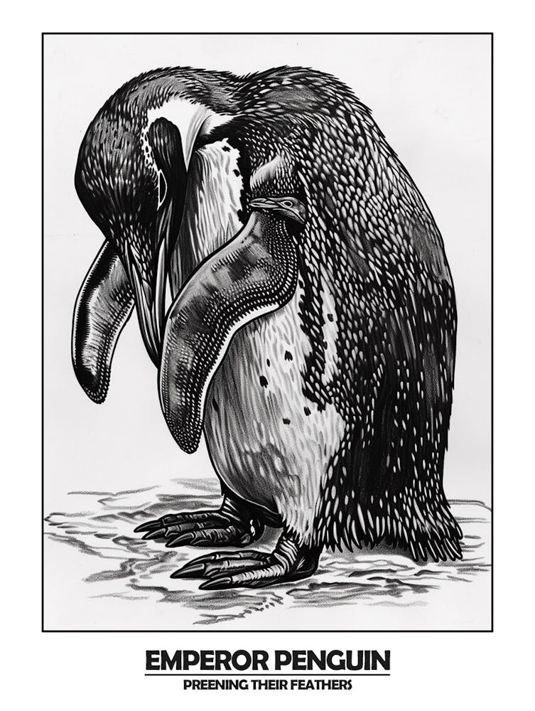 Penguin Preening Their Feathers Poster 3
