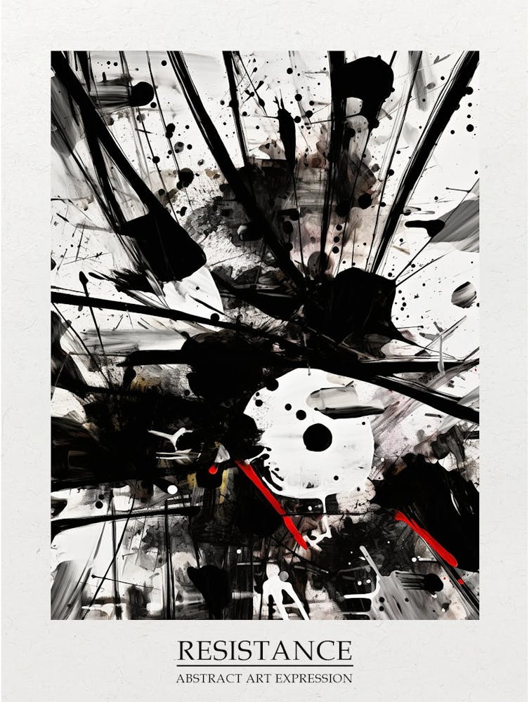 Resistance Abstract Black And White 7 Poster