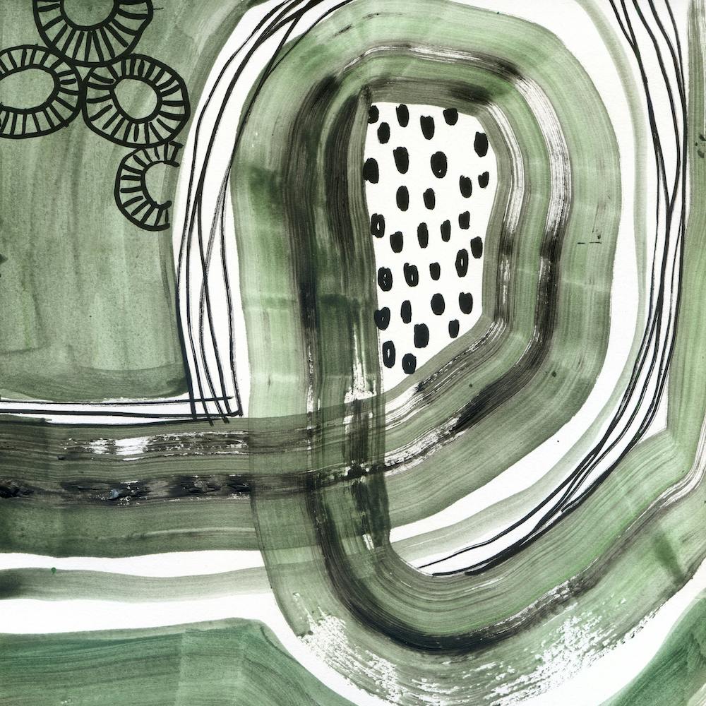 Abstract Painting with Green