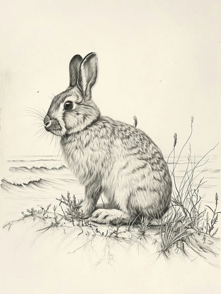 Holland Lop Rabbit Drawing 2