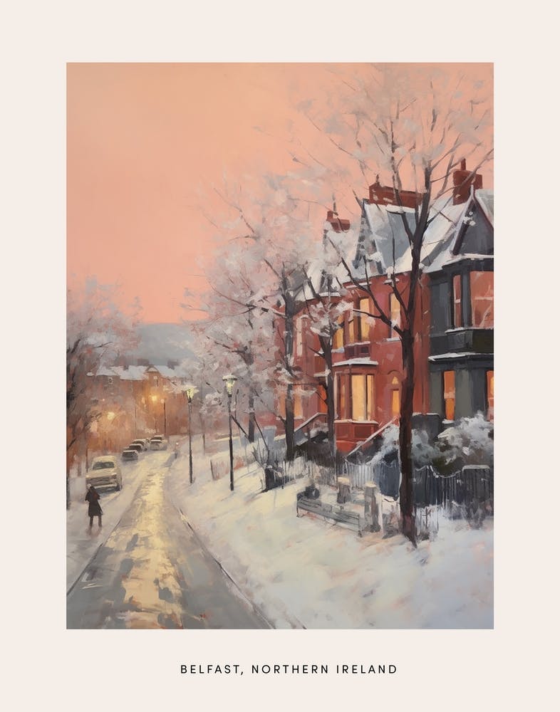 Dreamy Winter Painting Poster Belfast Northern Ireland 2