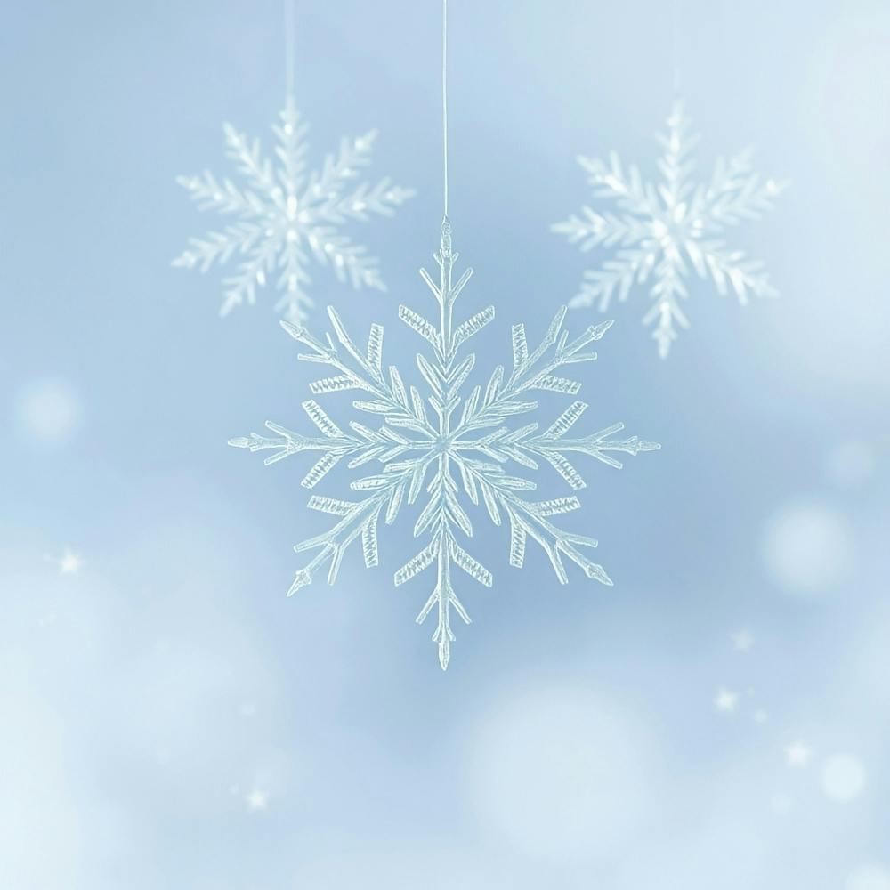 Snowflakes On A Blue Background