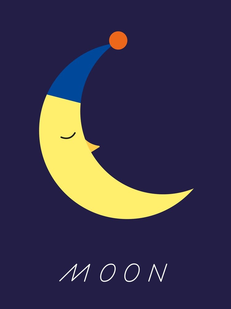 Sleeping Moon With Hat