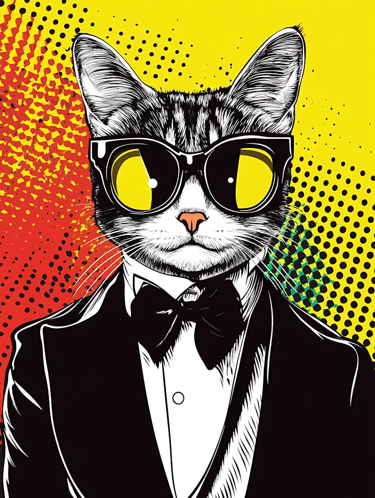 Super Cool Cat Illustration Pop 4