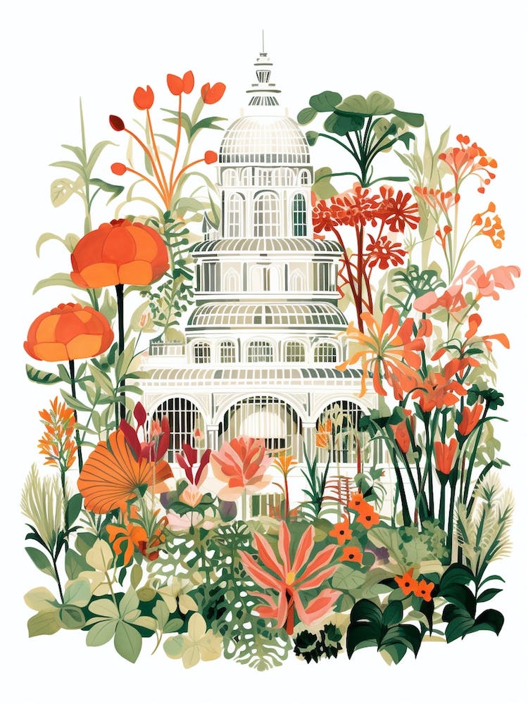Bothenburg Botanical Garden Sweden Modern Illustration 1