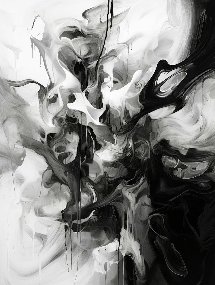 Transcendent Echoes Abstract Black And White 2