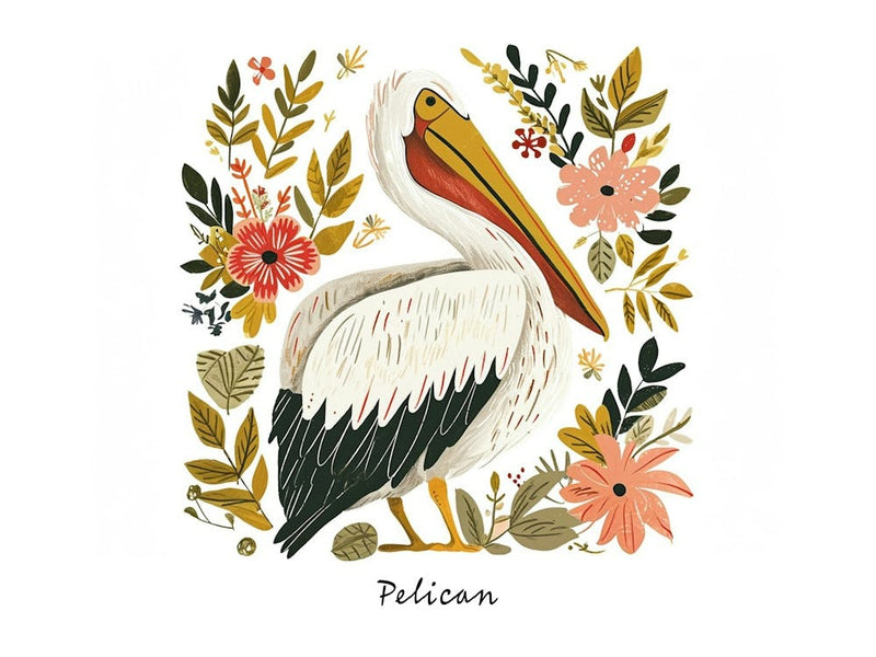 Little Floral Pelican 4 Poster