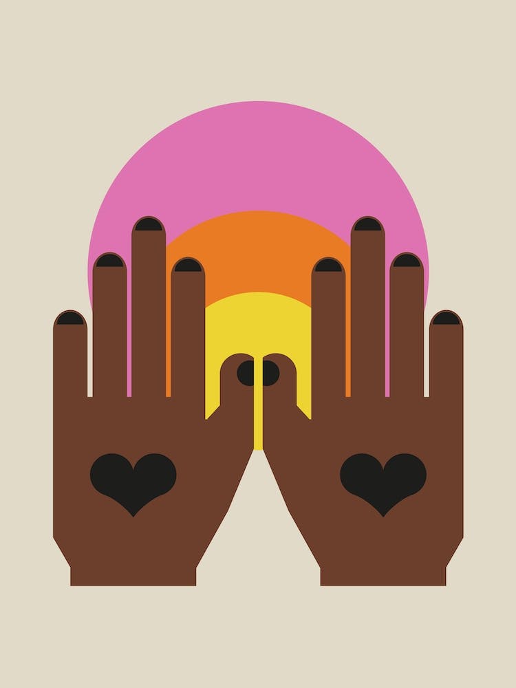 Retro Love Hands 1