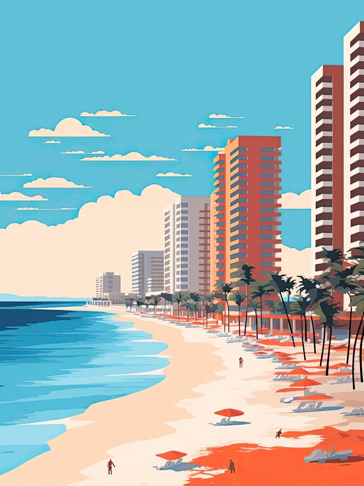 Cancun, Mexico, Flat Illustration 4