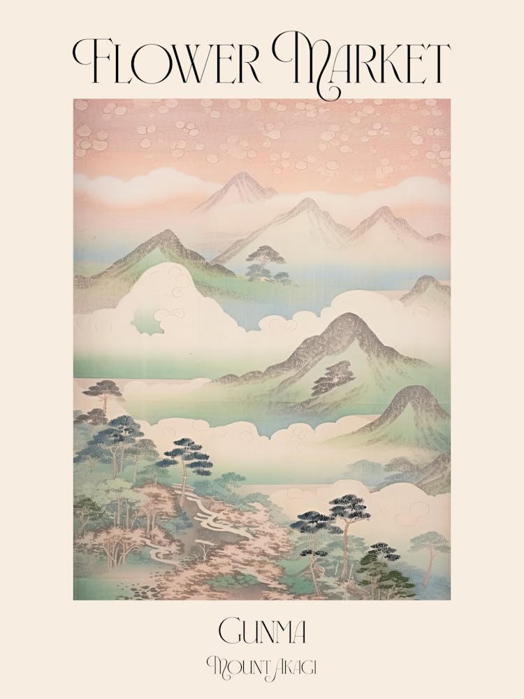 Flower Market Mount Akagi In Gunma Japanese Landscape 1 Poster