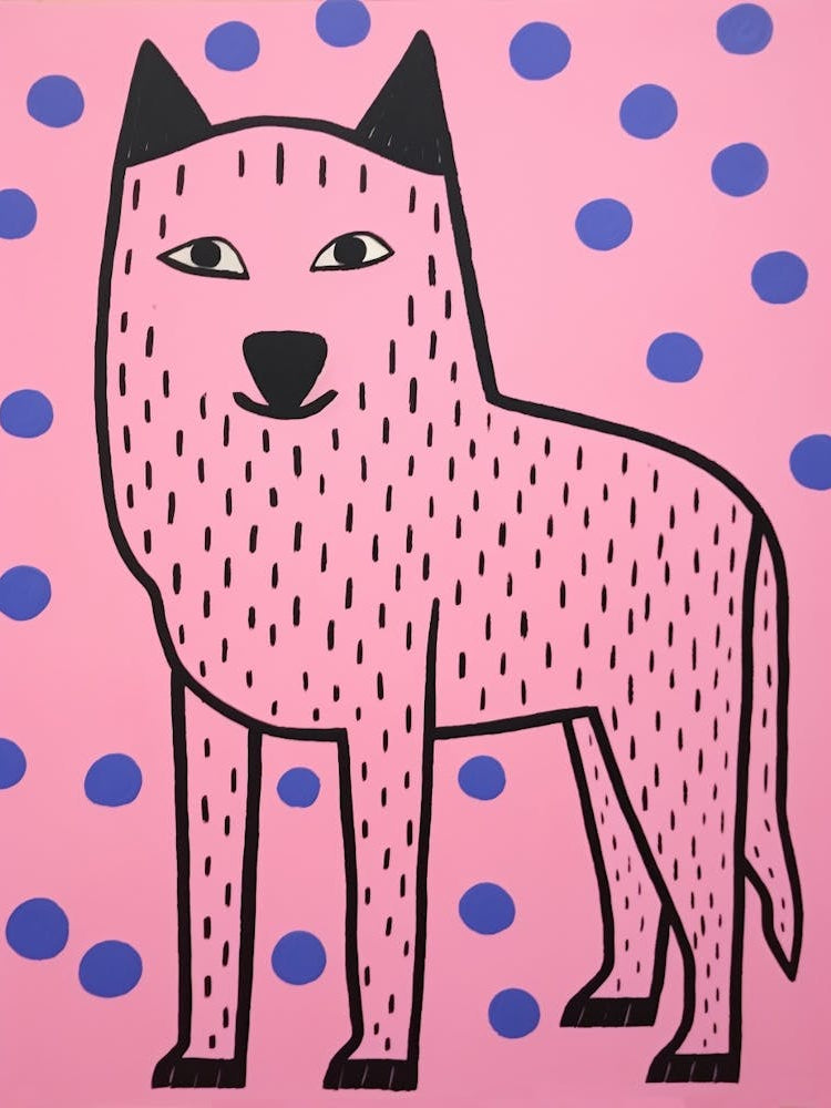 Pink Polka Dot Arctic Wolf 1
