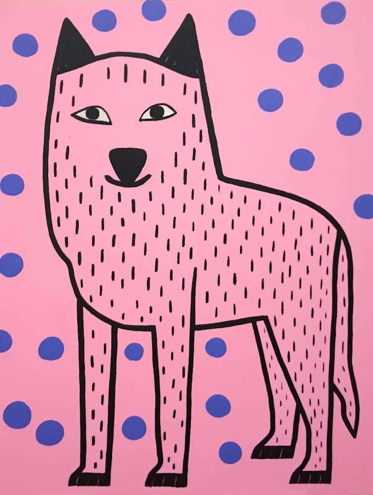 Pink Polka Dot Arctic Wolf 1