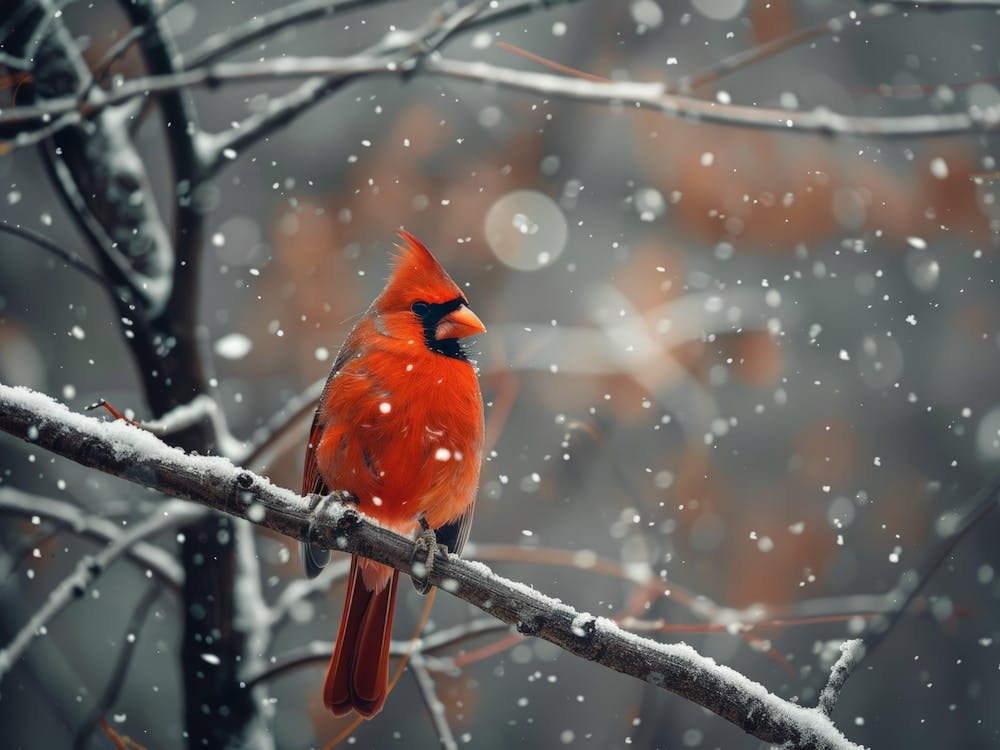 Cardinal In Snow