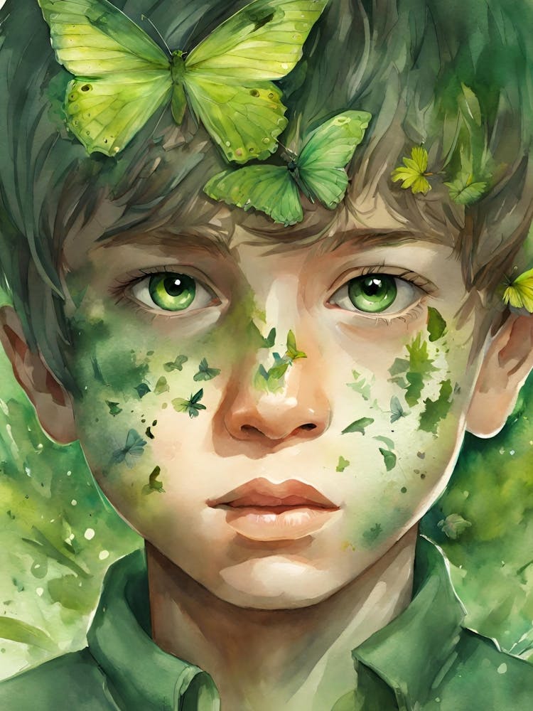 Boy with Butterflies