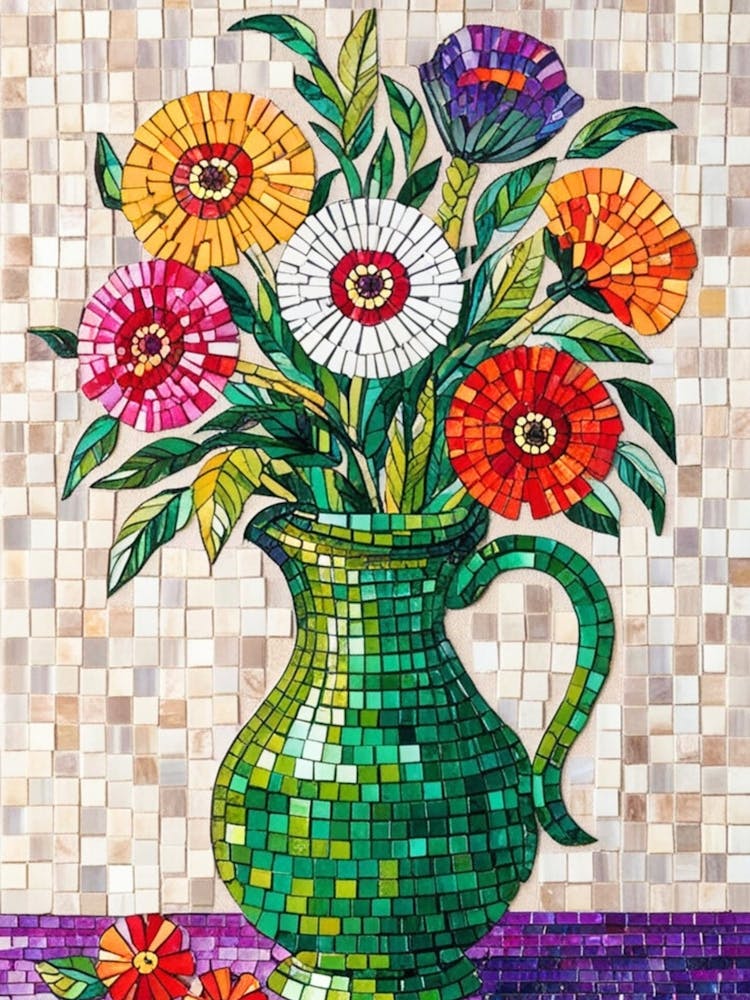 Mosaic Flower Vase 1