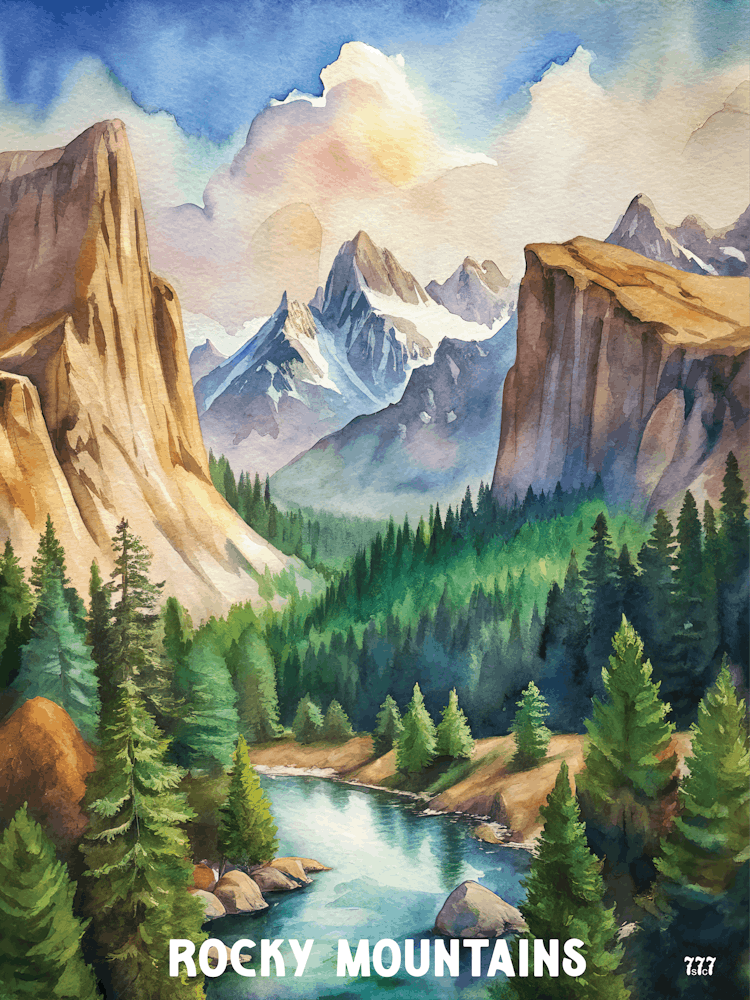 Rocky Mountain National Park - Peinture à l'Aquarelle
