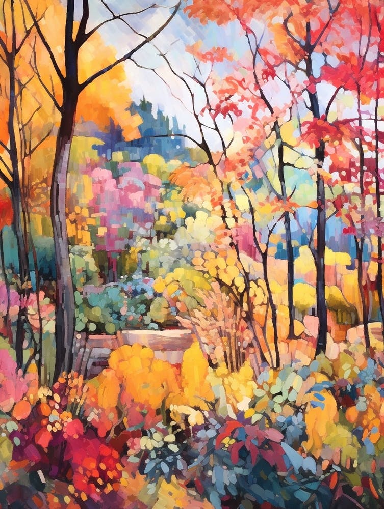 Autumn Gardens Painting Jardin Botanique De Montral Canada 1