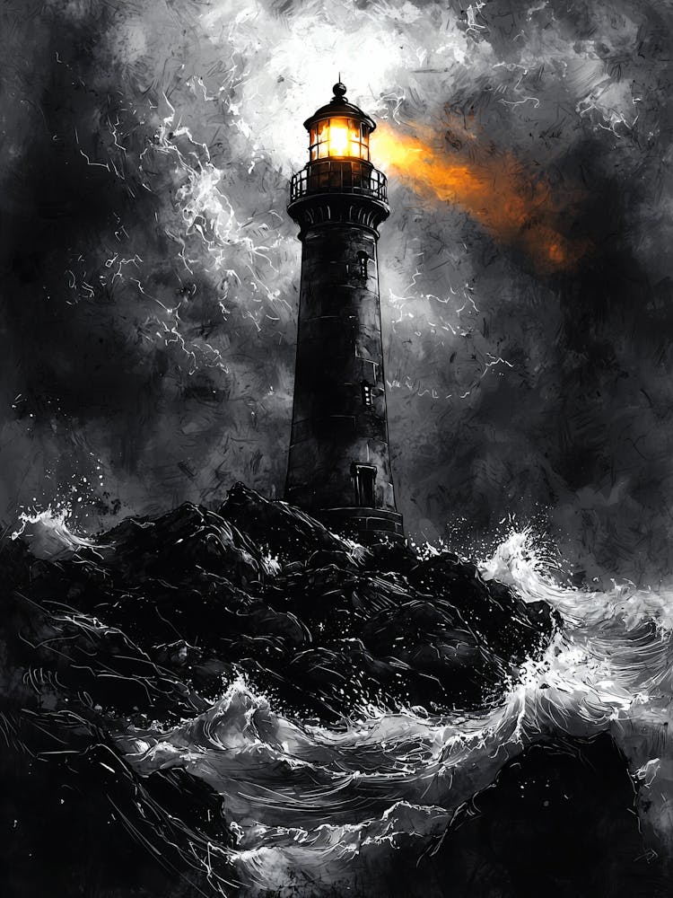 Lighthouse In The Storm