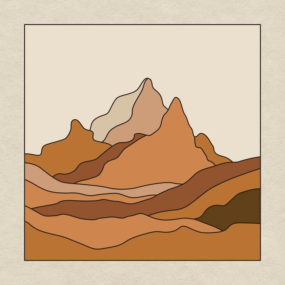 Colorblock Mountain Peaks Square