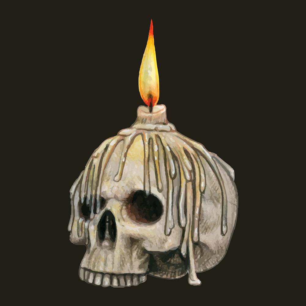 Gothic Skull Candle - Macabre Decor