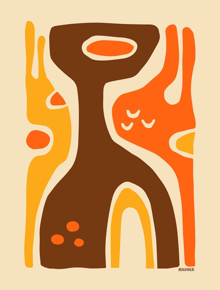 Mid-Century Modern Organisch Abstrakt 3