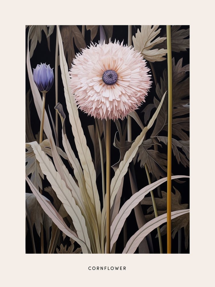 Flower Illustration Cornflower 4 Poster