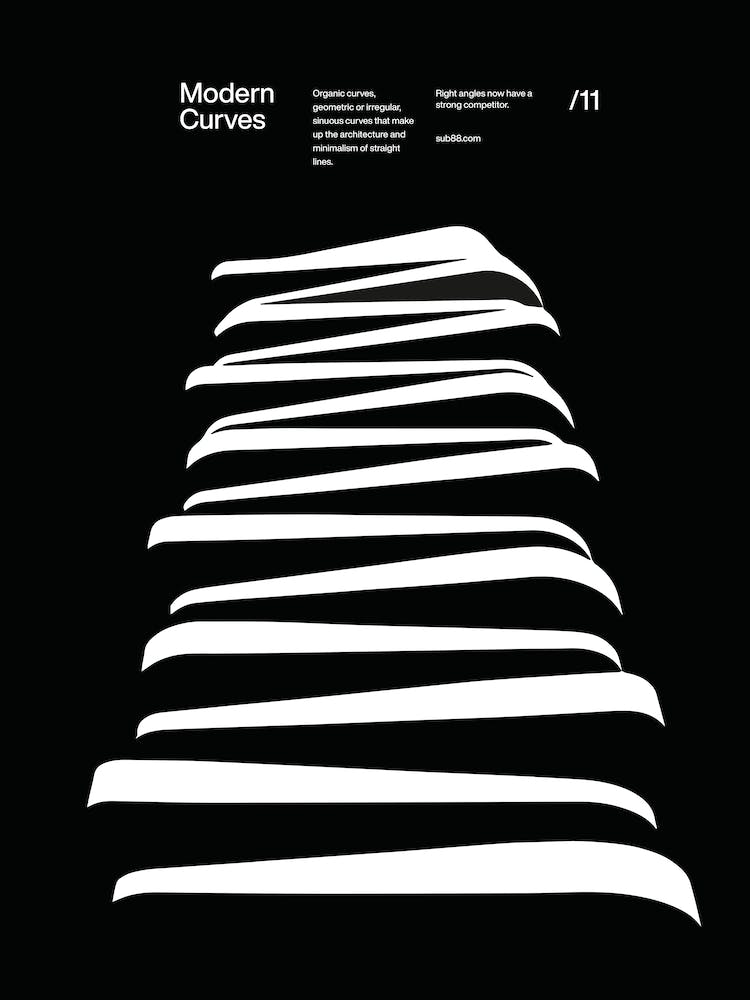 Modern Curves 11, Modern Architecture Design Poster, minimalist interior wall decor