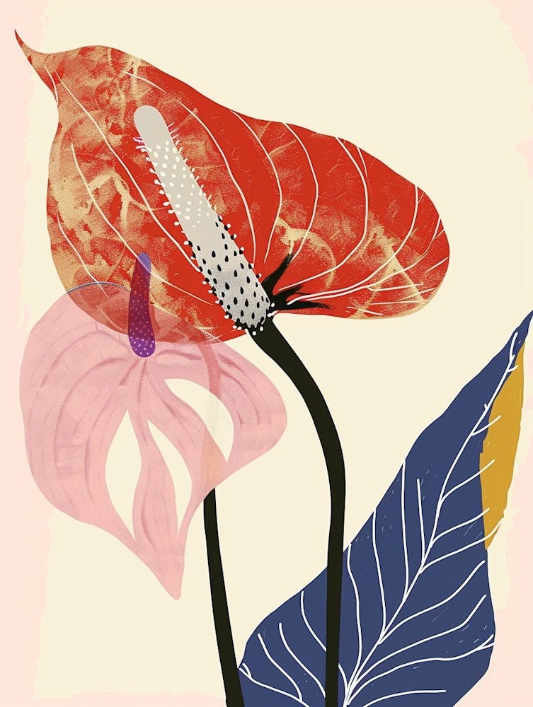Colourful Flower Illustration Flamingo Flower 1