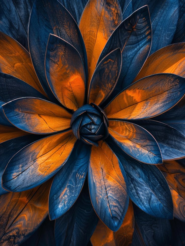 Blue And Orange Flower 4