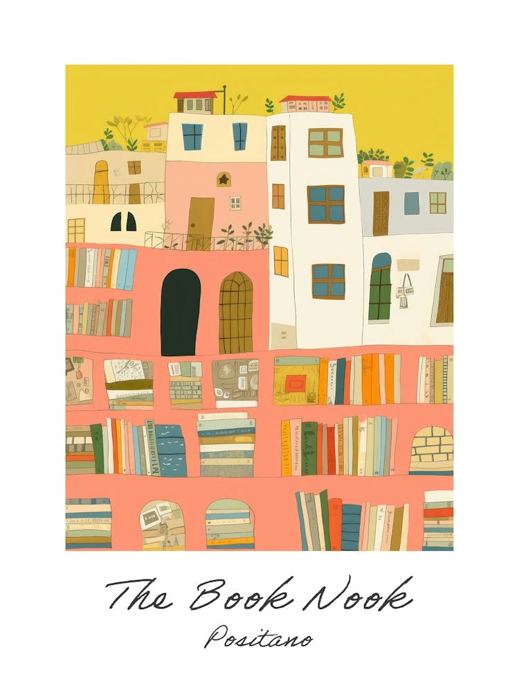 Positano The Book Nook Pastel Colours 4 Poster