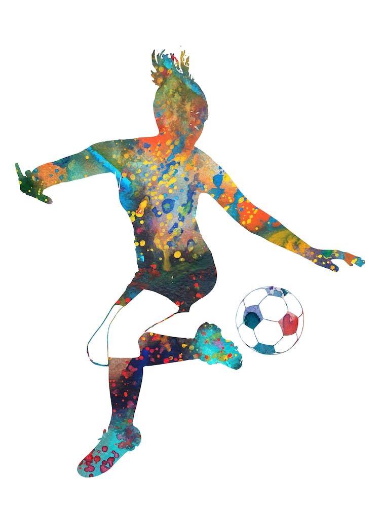 Soccer Player Kicking A Ball