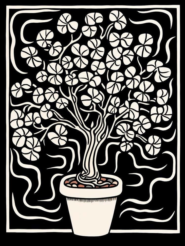 jade plant art B&W Plant Illustration Jade Plant 1 Art Print by Botanic Studio – Fy!