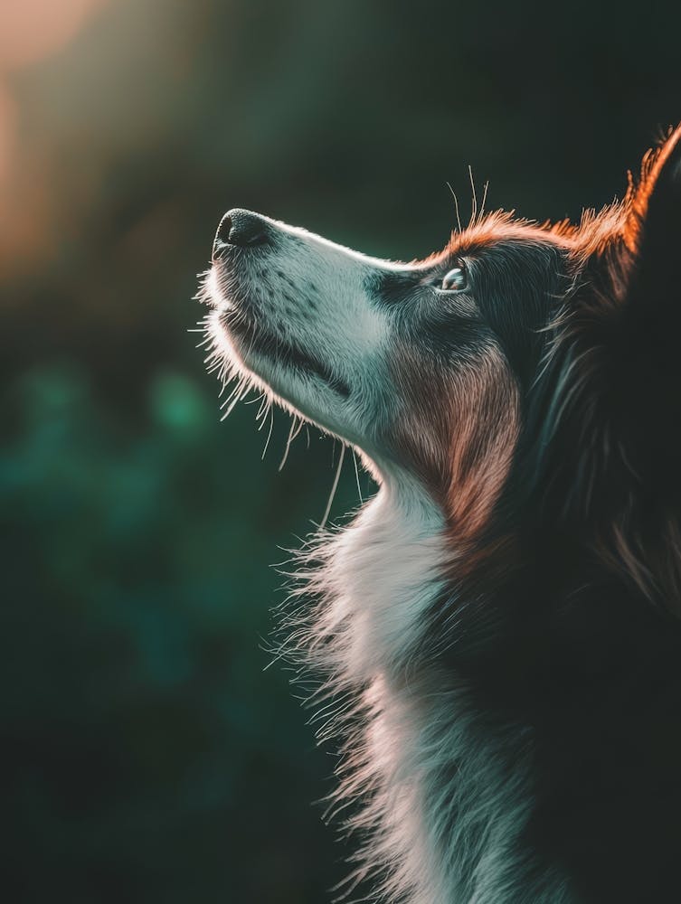 Border Collie Close Up Its Intelligent Gaze Generated with AI