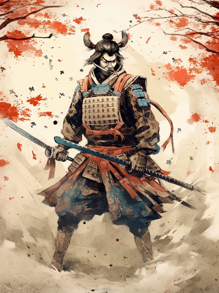 Samurai Rinpa School Style Illustration 1
