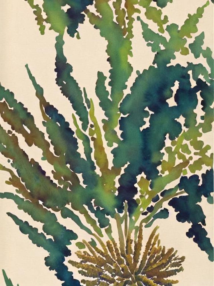 Acropora Secale Vintage Grafisches Aquarell