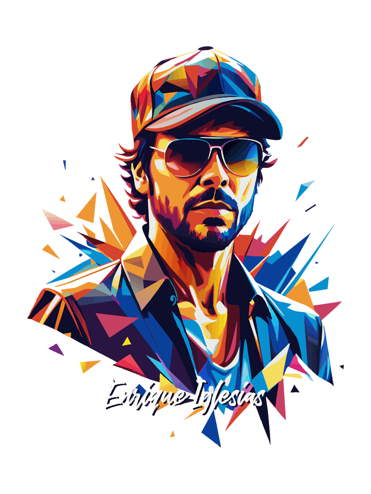 Enrique Iglesias 01 Porträt Musikikonen-Stil WPAP Pop Art