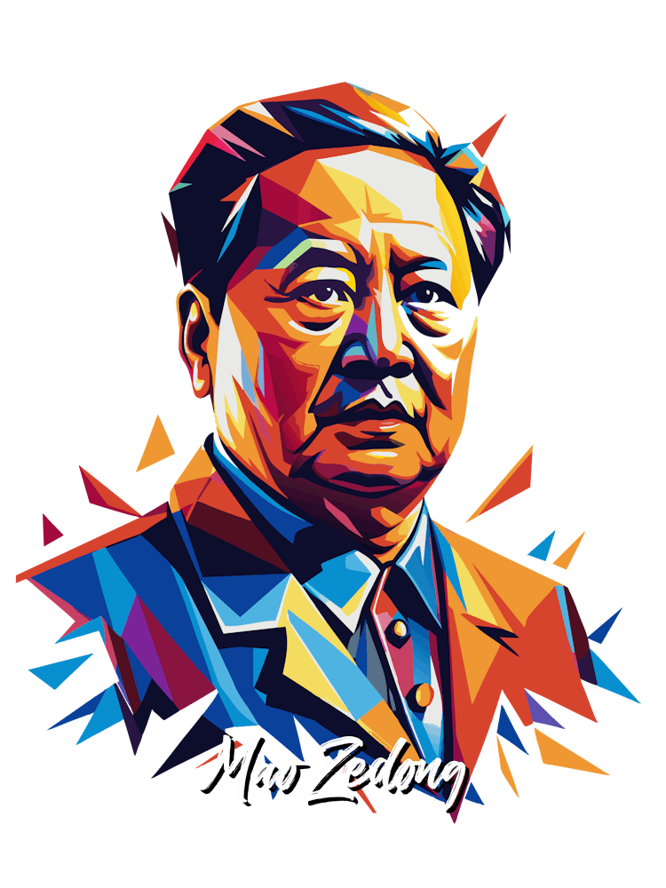 Mao Zedong 02 Portrait WPAP Pop Art