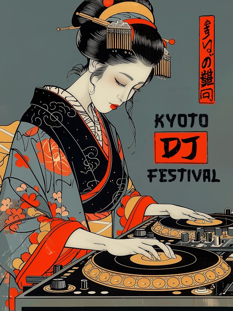 Geisha Dj Festival Art Print by 2ToastDesign – Fy!