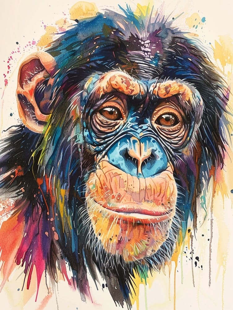 Bonobo Colourful Watercolour 4