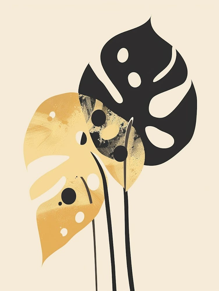 Schweizer Käsepflanze Minimalistische Illustration 2