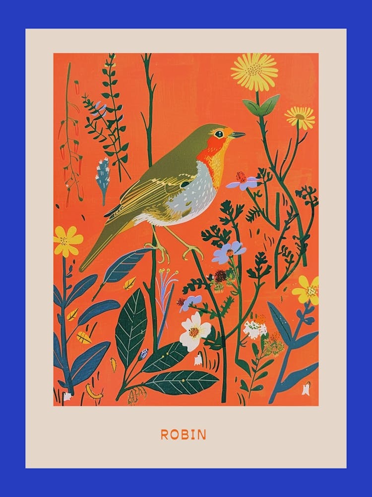 Spring Birds Poster Robin 7