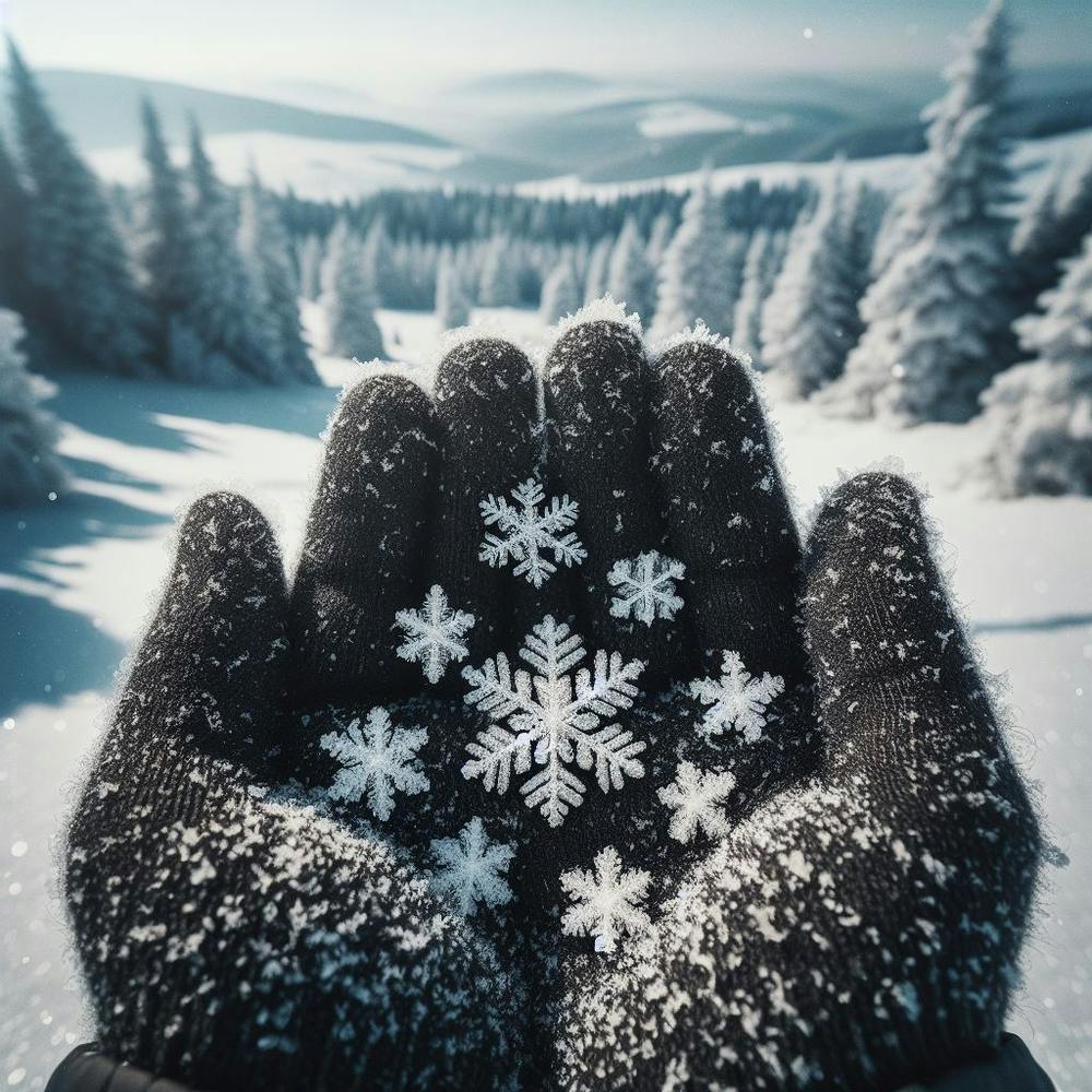 Schneeflocken in den Händen