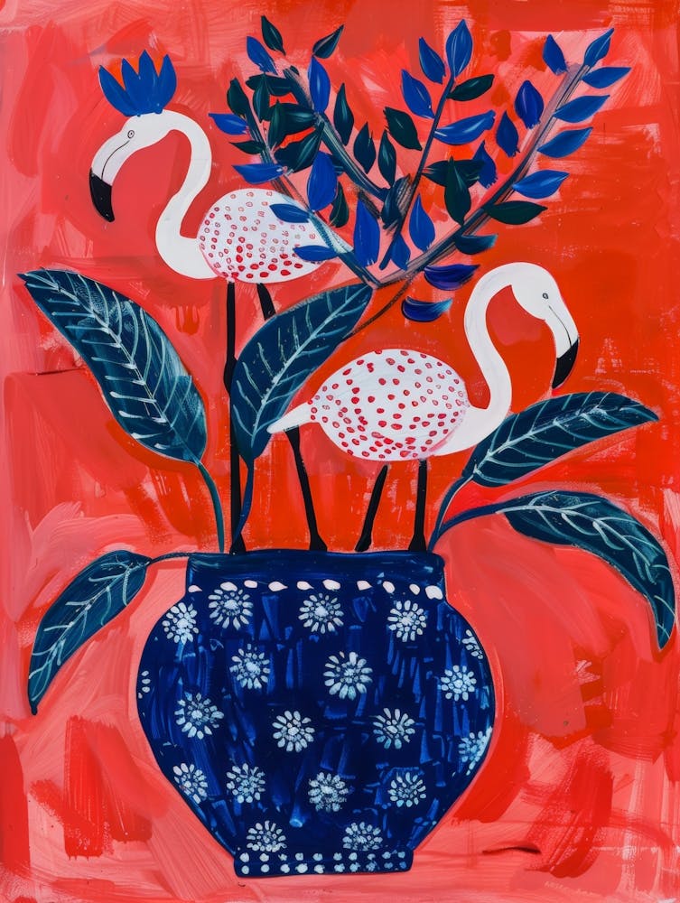 Flamingos In A Vase 1