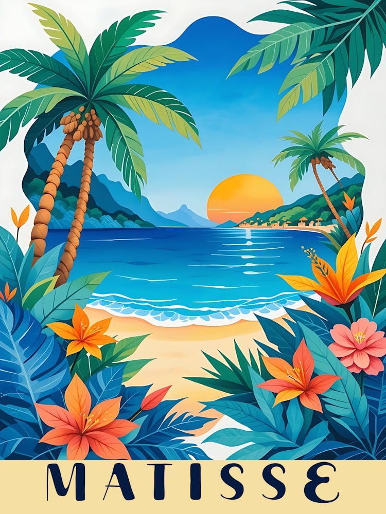Henri Matisse Inspired Art - Tropical Paradise Landscape 2