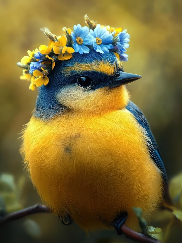 Bird With A Flower Crown 1