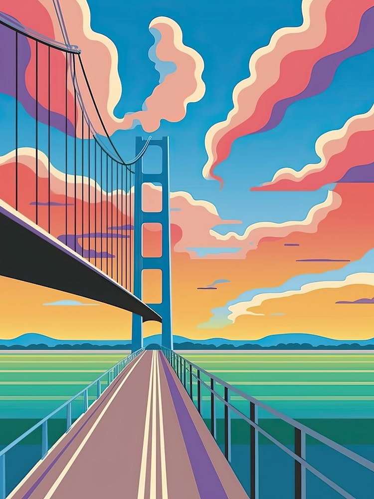 Humber Bridge England Colourful 2